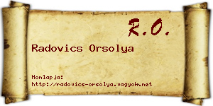 Radovics Orsolya névjegykártya